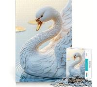 Puzzle del Cigno Bianco sull'Acqua,1000 pezzi,per ragazzi,gioco stimolante per la mente,montaggio sicuro e stabile,divertimento assicurato per tutta la famiglia (50x75cm)