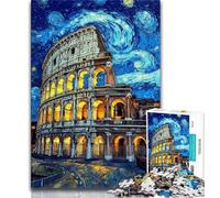 Puzzle del Colosseo romano di notte da 1000 pezzi per adolescenti, aiuta il cervello ad allenarsi, giocattoli avvincenti per coltivare la pazienza, gioco di sfida unico, 75x50cm