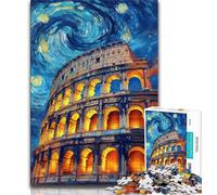 Puzzle del Colosseo romano di notte per adulti, aiuta il cervello ad allenarsi Giocattoli avvincenti per coltivare la pazienza Interazione genitore-figlio 50x75cm