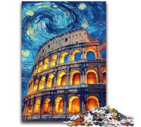 Puzzle del Colosseo romano di notte per adulti e ragazzi, puzzle da 1000 pezzi, aiuta il cervello a esercitare i giocattoli avvincenti per coltivare la pazienza, un'opera d'arte (50x75cm)