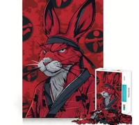Puzzle del Coniglio Samurai da 1000 pezzi per adolescenti, gioco di logica e di senso, passatempo rilassante, bordi lisci, regalo di alta qualità (38x26cm)