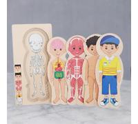 Puzzle del corpo in legno per bambini Puzzle Montessori per bambine e