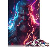 Puzzle del Dio Norreno del Tuono, Premium, 100% carta riciclata, rettangolare, per donne e uomini, 1000 pezzi (75x50 cm)