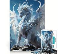 Puzzle del Drago Antico del Cielo Bianco,1000 pezzi,divertente gioco,tecnologia di taglio laser avanzata,giocattolo per interni per le vacanze (38x26cm)
