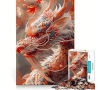 Puzzle del Drago Bianco Fantasy per adulti,1000 pezzi,gioco stimolante per la mente,dimensioni uniformi,pezzi precisi,ideale da portare in viaggio,gioco per allenare la mente,regalo (50x75cm)