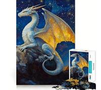 Puzzle del Drago Bianco sulla Cima della Montagna,1000 pezzi,gioco di memoria,taglio di precisione,attività creativa interattiva per stimolare la mente a casa (50x75cm)