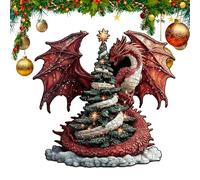 Puzzle del drago di Natale - Puzzle interattivo irregolare in legno | Regalo festivo per salvadanaio per uomini, donne, ragazzi, giovani, adolescenti, mariti, figli, figlie, amici, colleghi