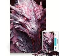 Puzzle del Drago Diamante Rosa da 1000 pezzi per adolescenti, gioco di logica, leggero e rilassante, taglio liscio, decorazione da parete (38x52cm)