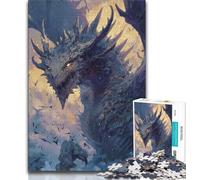 Puzzle del drago misterioso da 1000 pezzi per adulti, difficile da completare ma divertente e umoristico gioco educativo per il compleanno (75x50cm)