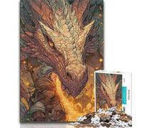 Puzzle del drago misterioso per adolescenti da 1000 pezzi, aiuta il cervello ad allenarsi, giocattoli avvincenti per coltivare la pazienza, ottimo regalo (75x50cm)