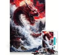 Puzzle del Drago Rosso Nascente per adulti, 1000 pezzi, gioco intelligente, rilassante e divertente, da assemblare, regalo prezioso (50x75cm)