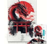 Puzzle del Drago Rosso per adulti, 1000 pezzi, rompicapo, per il tempo libero a casa, da assemblare, regalo di compleanno (38x52cm)