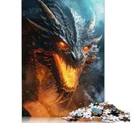 Puzzle del drago ruggente da 1000 pezzi per adulti e adolescenti dai 12 anni in su, regali per la vigilia di Natale, 1000 pezzi (38x26 cm)