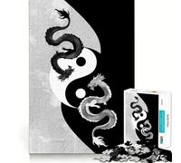 Puzzle del Drago Yin Yang per ragazzi,1000 pezzi,gioco stimolante per la mente,pezzi senza sbavature,taglio netto,facile da imparare,divertimento per tutta la famiglia (38x26cm)