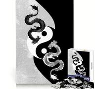 Puzzle del Drago Yin Yang per ragazzi, 1000 pezzi, stimolante per la mente, piacevole svago, bordi lisci, regalo di Natale ideale (38x26cm)
