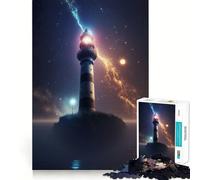 Puzzle del faro spaziale per adulti, 1000 pezzi, stimola la memoria, divertente da assemblare, oggetto artistico da collezione (50x75cm)