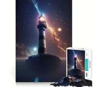 Puzzle del faro spaziale per ragazzi, 1000 pezzi, gioco rilassante, evasione, bordi precisi, (38x26cm)