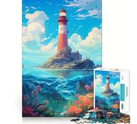 Puzzle del faro Sunshine da 1000 pezzi per adulti, gioco stimolante per la mente, per momenti di relax, opera d'arte da collezione 38x26cm