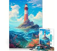 Puzzle del faro Sunshine per adulti, 1000 pezzi Pensa in modo intelligente, giocattolo per la casa, divertimento, taglio preciso, decorazione da parete 38x52cm