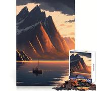 Puzzle del fiordo per ragazzi, 1000 pezzi, gioco per allenare la mente, semplice e divertente da assemblare, regalo prezioso 50x75cm