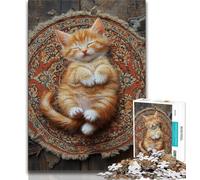 Puzzle del gatto addormentato per adulti e adolescenti, puzzle da 1000 pezzi, aiuta il cervello a esercitare i giocattoli avvincenti per coltivare la pazienza, un'opera d'arte 75x50cm