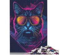 Puzzle del gatto cyberpunk per adulti: 1000 puzzle insoliti, stimolanti e stimolanti per bambini dai 12 anni in su, 1000 pezzi (75x50 cm)