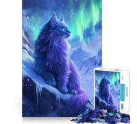 Puzzle del gatto dell'aurora boreale da 1000 pezzi per adolescenti, gioco di logica e abilità, tempo sereno, taglio preciso, (50x75cm)
