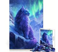 Puzzle del gatto dell'aurora boreale da 1000 pezzi per adolescenti, gioco di logica e abilità, tempo sereno, taglio preciso, (50x75cm)