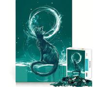 Puzzle del Gatto Mistico per Adulti, 1000 Pezzi, Gioco di Logica Stimolante, Gioco Rilassante, Bordo Chiaro, Regalo Artistico (38x52cm)