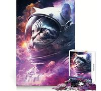 Puzzle del Gatto Spaziale da 1000 pezzi per adolescenti, rafforza la memoria, calma e relax, bordi lisci, (38x26cm)