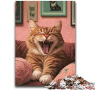 Puzzle del gatto sul divano per adolescenti, puzzle da 1000 pezzi, gioco per famiglie, antistress, sfida difficile, ottimi regali e giocattoli (50x75cm)