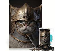 Puzzle del Gatto Vichingo da 1000 pezzi,gioco creativo per sviluppare le capacità cognitive,componenti robusti e facili da tagliare,ideale da portare in viaggio,gioco per allenare la mente (38x26cm)