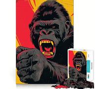 Puzzle del Gorilla Arrabbiato per Ragazzi,1000 Pezzi,Stimola la Mente,Divertente,Componenti Precisi e Robusti,Attività di Collezionamento Emozionante (38x52cm)