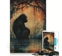 Puzzle del Gorilla Pensieroso per Adolescenti, 1000 Pezzi, Gioco per Esercizi Mentali, Design Rilassante, Montaggio Delicato, Sorpresa di Natale (50x75cm)