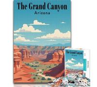 Puzzle del Grand Canyon per adolescenti 1000 pezzi, giocattoli educativi per l'apprendimento, giochi per famiglie con poster abbinato e foglio di quiz 50x75cm