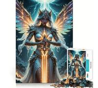 Puzzle del guerriero alato con spada luminosa per ragazzi,1000 pezzi,gioco di abilità mentale,taglio laser per un incastro perfetto,momento di tranquillità,esercizio mentale a casa (38x26cm)