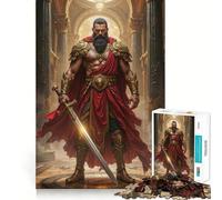 Puzzle del guerriero con spada e armatura dorata per adulti,1000 pezzi,gioco di memoria,montaggio sicuro e stabile,gioco significativo per costruire connessioni (38x52cm)