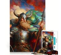Puzzle del guerriero vichingo da 1000 pezzi,gioco cognitivo divertente,taglio di alta precisione, alleviare lo stress (38x26cm)