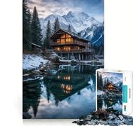 Puzzle del lago alpino per ragazzi,1000 pezzi,gioco di abilità mentale,taglio laser per un incastro perfetto,momento di tranquillità,esercizio mentale a casa (38x52cm)