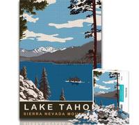Puzzle del Lago Tahoe per adolescenti, 1000 pezzi, aiuta il cervello ad allenarsi, giocattoli avvincenti per coltivare la pazienza, adatti alle coppie, 50x75cm