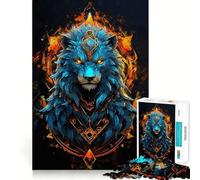 Puzzle del Leone con rune, 1000 pezzi, per adulti, gioco di logica e relax, taglio preciso, regalo prezioso 38x52cm