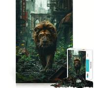 Puzzle del Leone per adulti, 1000 pezzi, gioco stimolante per la mente, divertente e rilassante, con tagli precisi, decorazione da parete 38x52cm