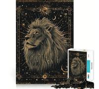 Puzzle del leone regale per ragazzi, 1000 pezzi, gioco intelligente antistress con bordi affilati, regalo di compleanno (38x52cm)