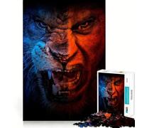 Puzzle del leone rosso e blu per adulti, 1000 pezzi, rompicapo, per il tempo libero a casa, da assemblare, regalo di compleanno (38x52cm)