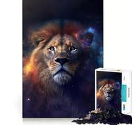 Puzzle del leone spaziale per ragazzi, 1000 pezzi, gioco rilassante, evasione, bordi precisi, (38x26cm)