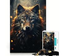 Puzzle del Lupo Arrabbiato,1000 pezzi,gioco di concentrazione mentale,design a incastro preciso,sfida interattiva per il cervello per la casa (38x52cm)
