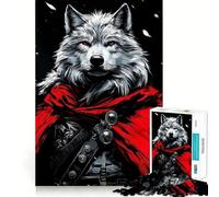 Puzzle del Lupo Bianco con Mantello Rosso,1000 pezzi,gioco interattivo Think Boost,incastro perfetto,nessun pezzo si stacca,sfida cerebrale per la casa (38x26cm)