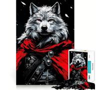 Puzzle del Lupo Bianco con Mantello Rosso,1000 pezzi,per ragazzi,gioco stimolante per la mente,montaggio sicuro e stabile,divertimento assicurato per tutta la famiglia (38x52cm)