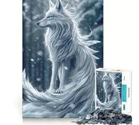Puzzle del Lupo Bianco Invernale per Ragazzi,1000 Pezzi,Gioco Stimolante per la Mente,Montaggio Sicuro e Sicuro,Attività per Condividere con i Cari (38x26cm)