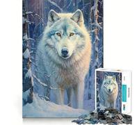 Puzzle del Lupo Bianco per ragazzi,1000 pezzi,gioco stimolante per la mente,montaggio sicuro e sicuro,attività per rafforzare i legami affettivi (50x75cm)